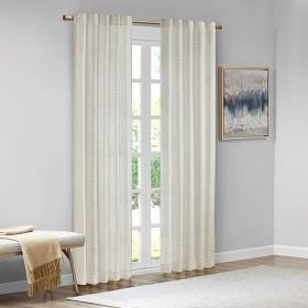 Room Darkening Metallic Printed Poly Velvet Rod Pocket/Back Tab Window Panel Pair White/Gold 37x95"
