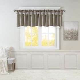 Lightweight Faux Silk Valance With Beads Pewter 50x26"