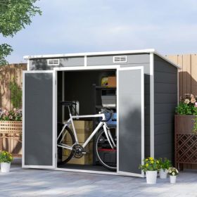 Outdoor Garden Storage Shed Tool House (Option: Gray)
