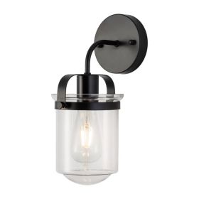 1-Light ll Lamp with Clear Glass Shade, Modern ll Sconce, Industrial Indoor ll Light Fixture E26 Socket,[No Bulb][Unable ship on weekends, TK/TEM (Option: as picture)