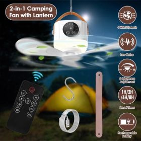 Tent Ceiling Fan with Light 7200mah Rechargeable Battery Operated Hanging Canopy Fan with Remote Control 4 Wind Speeds 3 Brightness (Option: Standard)