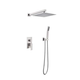 10 inch Shower Head Bathroom Luxury Rain Mixer Shower Complete Combo Set Wall Mounted (Option: as picture)