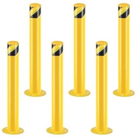 Safety Bollard Post, 36 Inch Height Steel Bollards, 3.5 Inch Diameter Parking Bollard, Yellow Powder Coated Safety Parking Barrier Post, for Traf (Option: as picture)