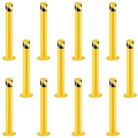 Safety Guardrails, 36 Inch High Steel Guardrails, 3.5-inch Diameter Parking Lot Guardrails, Yellow Powder Coated Safety Parking Lot Railings, Sui (Option: Default)