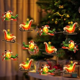 Christmas Lights Indoor Decorations, 10FT 30 LED Santa Claus Sleigh Christmas Tree String Lights Fairy Lights For Home Decor Xmas Tree Indoor (Option: red)