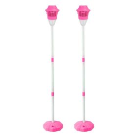 2Pack 3 In 1 Standing Bubble Machines with Colorful Lights and Music Rechargeable Bubble Maker Stands with 2 Modes 3 Adjustable Height for Party (Option: pink)