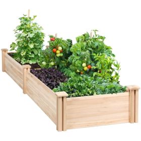 Divisible Planter Box For Home Vegetable Flower, 95inch L X 25inch W X 11inch H, Wood (Option: 92518896)