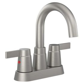 Bathroom Faucet Brushed Nickel 2-Handle Bathroom Sink Faucet 360 Degree High Arc Swivel Spout Centerset 4 Inch Vanity Faucet RV Bathroom Faucet 3 (Option: as picture)