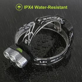 Rechargeable Headlamp 20000 Lumen LED Headlight 6 Modes Headlamp Flashlight for Camping Cycling Hiking Hunting Emergency (Option: as pic)