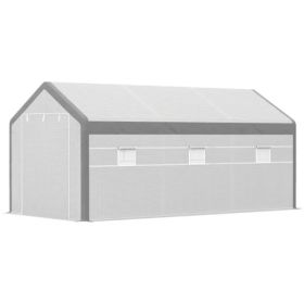 20' x10' x 9' Walk-in Greenhouse with Roll Up Door With 8 Closeable Windows (Option: as picture)