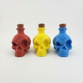 3PCS Halloween Skull Potion Bottle Set, 3D Printed Mini Skull Bottles, Gothic Fantasy Decor, Spooky Halloween Party Tabletop Ornament (Option: 3 Pack Skull Potion Bottle Set-PLA)