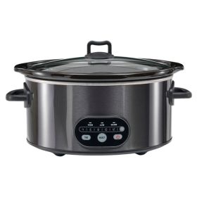 6/8 Quart Slow Cooker with 3 Cooking Settings, Non-Stick Ceramic Inner Pot, Dishwasher-Safe Lid, Multi-Functional Slow Cooker for Soups, Stews, R (Option: black-6L)