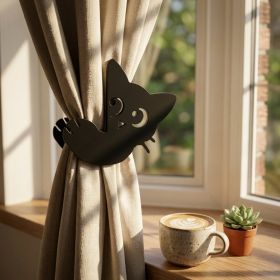 3D Printed Cat Curtain Tieback, Cute Cat Curtain Holder, Decorative Curtain Buckle For Home, Bedroom And Living Room (Option: Right Curtain Tieback-PLA)