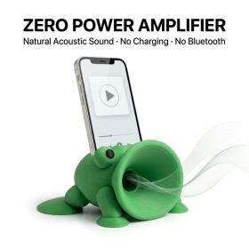 Cute Frog Phone Amplifier Stand, 3D Printed Passive Speaker Holder For Smartphone, Desk Decor Phone Stand, Creative Home Office Accessory (Option: PLA-Green)