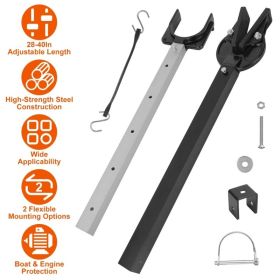 Heavy Duty Boat Transom Saver, 28-40in Adjustable Outboard Motor Support - Shock-Absorbing Rubber Strap, 2 Mounting Options, Fits Under 100 HP En (Option: as pic)