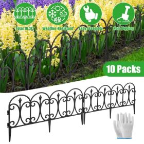 10 Pack Flexible Garden Edging, 19.3FT Interlocking PP Landscape Border with Angle Adjustable Panels, Weather Resistant No Dig Lawn Fence for Flo (Option: Black)