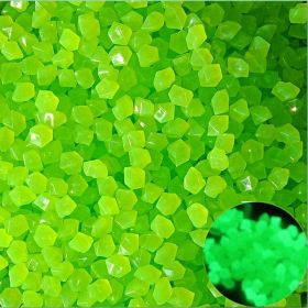 500pcs/bag Luminous Stones Glow In The Dark Pebbles, Home Garden Decoration Outdoor Yard Lawn Path Decor, Aquarium Glow Rocks (quantity: 500pcs/bag, Color: green)