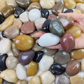 38lbs Decorative Garden Stone Outdoor Landscaping, Walkways, Yard, 1-3 inch Large Polished River Rocks for Plants Pots, Vases, Crafts (38lbs: 1 in-3 in)