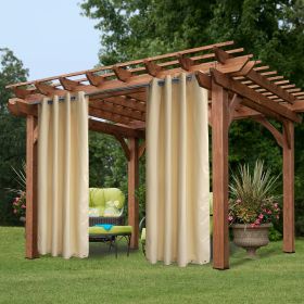 Outdoor Curtain top and bottom with grommets (size: beige)