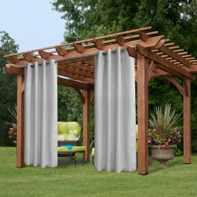 Outdoor Curtain top and bottom with grommets (size: Greyish White)