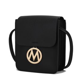 MKF Collection Skylar Messenger Handabag Vegan Leather Womens by Mia K (Color: Black, Material: Vegan Leather)