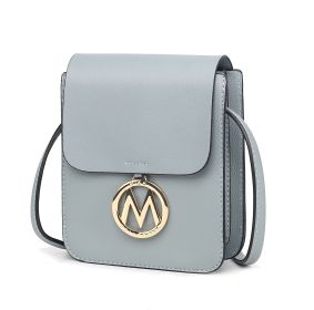 MKF Collection Skylar Messenger Handabag Vegan Leather Womens by Mia K (Color: Denim, Material: Vegan Leather)