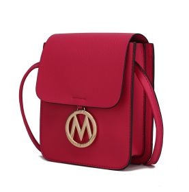 MKF Collection Skylar Messenger Handabag Vegan Leather Womens by Mia K (Color: Fuschia, Material: Vegan Leather)