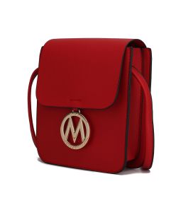 MKF Collection Skylar Messenger Handabag Vegan Leather Womens by Mia K (Color: Red, Material: Vegan Leather)