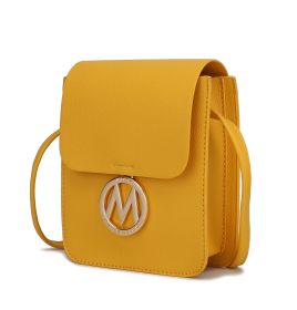 MKF Collection Skylar Messenger Handabag Vegan Leather Womens by Mia K (Color: Yellow, Material: Vegan Leather)