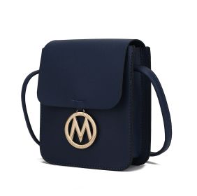 MKF Collection Skylar Messenger Handabag Vegan Leather Womens by Mia K (Color: Navy, Material: Vegan Leather)