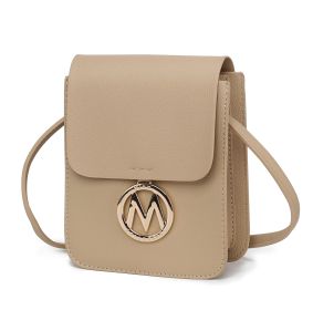 MKF Collection Skylar Messenger Handabag Vegan Leather Womens by Mia K (Color: Taupe, Material: Vegan Leather)