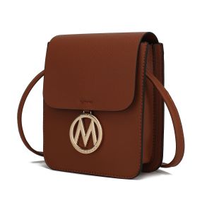 MKF Collection Skylar Messenger Handabag Vegan Leather Womens by Mia K (Color: Cognac, Material: Vegan Leather)