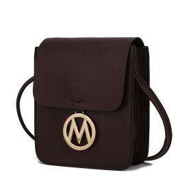 MKF Collection Skylar Messenger Handabag Vegan Leather Womens by Mia K (Color: Chocolate Brown, Material: Vegan Leather)