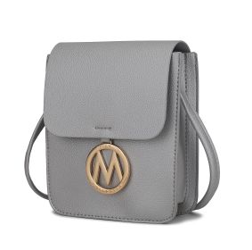 MKF Collection Skylar Messenger Handabag Vegan Leather Womens by Mia K (Color: Metalic Silver, Material: Vegan Leather)