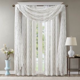Diamond Sheer Embroidered Window Scarf (Color: as Pic)