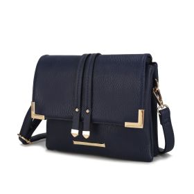 MKF Collection Valeska Multi Compartment Crossbody by Mia k (Color: Navy, Material: Polycarbonate)