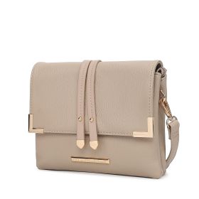 MKF Collection Valeska Multi Compartment Crossbody by Mia k (Color: Taupe, Material: Polycarbonate)