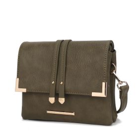 MKF Collection Valeska Multi Compartment Crossbody by Mia k (Color: Olive, Material: Polycarbonate)