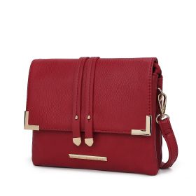 MKF Collection Valeska Multi Compartment Crossbody by Mia k (Color: Wine, Material: Polycarbonate)