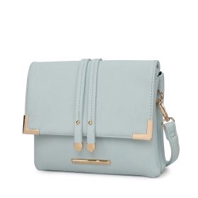 MKF Collection Valeska Multi Compartment Crossbody by Mia k (Color: Light Blue, Material: Polycarbonate)