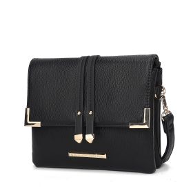MKF Collection Valeska Multi Compartment Crossbody by Mia k (Color: Black, Material: Polycarbonate)