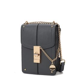 MKF Collection Iona Crossbody Handbag by Mia k (Color: Charcoal, Material: Vegan Leather)