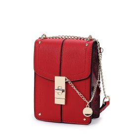 MKF Collection Iona Crossbody Handbag by Mia k (Color: Red, Material: Vegan Leather)