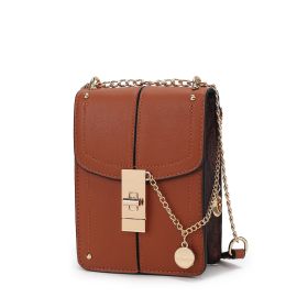 MKF Collection Iona Crossbody Handbag by Mia k (Color: Cognac, Material: Vegan Leather)