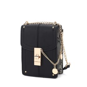 MKF Collection Iona Crossbody Handbag by Mia k (Color: Black, Material: Vegan Leather)