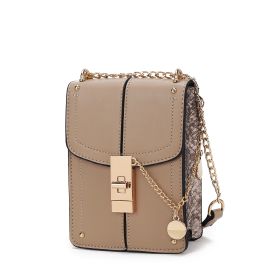 MKF Collection Iona Crossbody Handbag by Mia k (Color: Taupe, Material: Vegan Leather)
