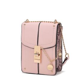MKF Collection Iona Crossbody Handbag by Mia k (Color: Pink, Material: Vegan Leather)