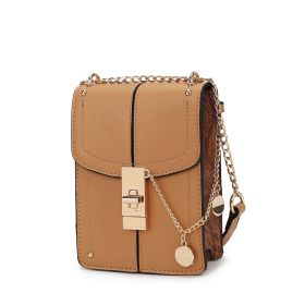 MKF Collection Iona Crossbody Handbag by Mia k (Color: Sand, Material: Vegan Leather)