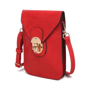 MKF Collection Kianna Medium Phone Crossbody Handbag by Mia K. (Color: Coral, Material: Vegan Leather)