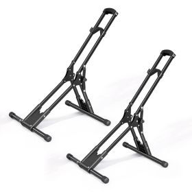 Bike Stand 2 Pack, Foldable Freestanding Bike Storage Rack, Carbon Steel Garage Bicycle Floor Stand, Fits 20-29 In Wheel Diameters, Drill-Free In (Option: Default)